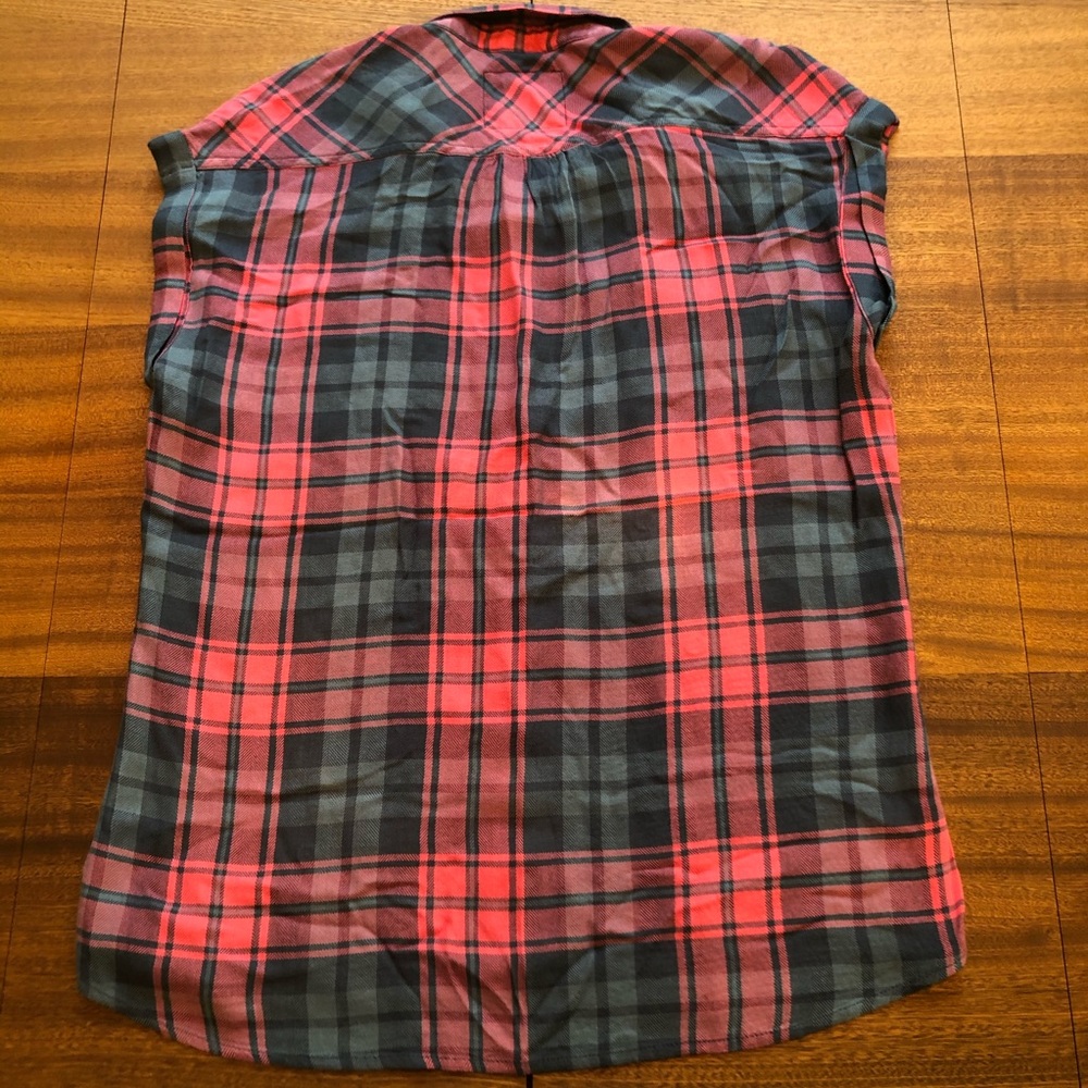 Rails Sleeveless Plaid Button Up Pink And Gray - image 3